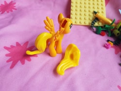 Size: 1280x960 | Tagged: safe, artist:heckyeahponyscans, derpibooru import, applejack, pegasus, pony, bootleg, bootleg lego, flapplejack, irl, my little lony, photo, race swap, solo, toy