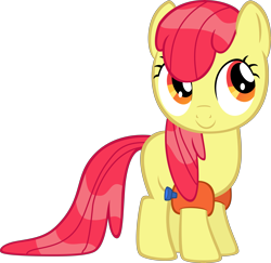 Size: 7479x7255 | Tagged: safe, artist:jailboticus, edit, editor:slayerbvc, apple bloom, earth pony, pony, leap of faith, absurd resolution, accessory-less edit, female, filly, missing accessory, simple background, solo, transparent background, vector, vector edit, water wings, wet mane