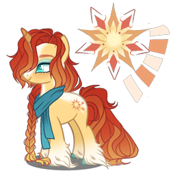 Size: 1100x1100 | Tagged: safe, artist:gihhbloonde, artist:meimisuki, oc, oc only, pony, unicorn, adoptable, base used, blaze (coat marking), braid, clothes, coat markings, eyeshadow, female, makeup, mare, offspring, parent:sunburst, parent:sunset shimmer, parents:shimmerburst, scarf, simple background, socks (coat marking), solo, transparent background, unshorn fetlocks