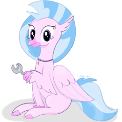 Size: 800x800 | Tagged: safe, artist:addelum, silverstream, classical hippogriff, hippogriff, female, solo, wrench