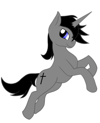 Size: 806x992 | Tagged: safe, artist:ruchiyoto, oc, oc:black cross, unicorn, base used, cute, cutie mark, simple background, smiling, solo, transparent background