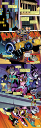 Size: 650x2000 | Tagged: safe, edit, idw, fili-second, humdrum, masked matter-horn, mistress marevelous, pharaoh phetlock, radiance, saddle rager, zapp, earth pony, pegasus, pony, unicorn, comic:friendship is dragons, spoiler:comic, spoiler:comicannual2014, car, city, clothes, comic, costume, dialogue, evil laugh, female, flying, humdrum (pony), implied rainbow dash, jumping, laughing, male, mare, mummy, museum, pounce, power ponies, stallion, text edit