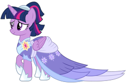 Size: 2906x1923 | Tagged: safe, artist:sonofaskywalker, twilight sparkle, twilight sparkle (alicorn), alicorn, pony, the last problem, alternate hairstyle, beautiful, clothes, coronation dress, cute, dress, female, mare, pretty, raised hoof, second coronation dress, simple background, smiling, solo, transparent background, vector