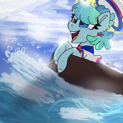 Size: 768x768 | Tagged: safe, artist:awoomarblesoda, oc, oc:tidal sea wave, earth pony, pony, female, mare, sailor uniform, solo, uniform