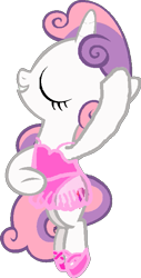Size: 367x720 | Tagged: safe, artist:angrymetal, sweetie belle, pony, unicorn, 1000 hours in ms paint, ballerina, ballet, ballet slippers, clothes, cute, diasweetes, drawn on scratch, en pointe, eyes closed, leotard, one arm up, open mouth, simple background, solo, sweetierina, transparent background, tutu