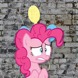 Size: 4096x4096 | Tagged: safe, artist:flutterspon, derpibooru import, pinkie pie, earth pony, pony, absurd resolution, cutie mark, solo, wall