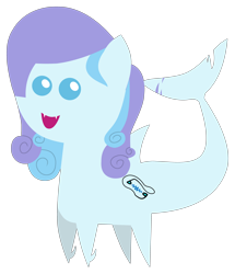 Size: 3554x4124 | Tagged: safe, artist:anglov, derpibooru exclusive, oc, oc:wavebud, original species, pony, shark, shark pony, absurd resolution, fangs, female, happy, mare, pointy ponies, simple background, solo, transparent background