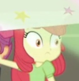 Size: 157x161 | Tagged: safe, screencap, apple bloom, better together, choose your own ending, equestria girls, sock it to me, sock it to me: bulk biceps, cropped, faic, female, foot odor, smelly, solo