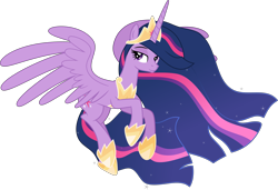 Size: 9551x6541 | Tagged: safe, artist:decprincess, princess twilight 2.0, twilight sparkle, twilight sparkle (alicorn), alicorn, pony, the last problem, absurd resolution, flying, older, older twilight, simple background, solo, transparent background, vector