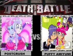 Size: 1280x984 | Tagged: safe, artist:brandonale, kiwi lollipop, supernova zap, better together, equestria girls, sunset's backstage pass!, ami onuki, comparison, death battle, exploitable meme, hi hi puffy ami yumi, meme, puffy ami yumi, yumi yoshimura