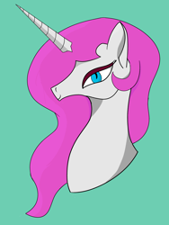 Size: 3120x4160 | Tagged: safe, artist:nexus72x, oc, oc:gloward cobalt, pony, unicorn, bust, ethereal mane, eyeshadow, femboy, makeup, male, simple background, slit eyes, solo