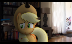 Size: 1280x800 | Tagged: safe, artist:stormxf3, derpibooru import, applejack, earth pony, pony, derp, female, irl, irl pony, mare, photo, ponies in real life, youtube