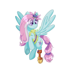 Size: 2000x2000 | Tagged: safe, artist:redheartponiesfan, kerfuffle, pegasus, pony, rainbow roadtrip, amputee, clothes, female, flying, mare, prosthetic leg, prosthetic limb, prosthetics, simple background, solo, transparent background