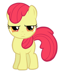 Size: 3080x3759 | Tagged: safe, artist:togekisspika35, edit, editor:slayerbvc, apple bloom, earth pony, pony, bridle gossip, accessory-less edit, female, filly, missing accessory, simple background, solo, transparent background, unamused, vector, vector edit