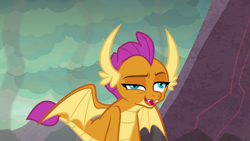 Size: 1920x1080 | Tagged: safe, screencap, smolder, dragon, sweet and smoky, derp, dragoness, female, high, solo, stoned