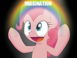 Size: 512x384 | Tagged: safe, derpibooru import, editor:fluttershyisnot adoormat, pinkie pie, earth pony, pony, idiot box, imagination, meme, spongebob squarepants