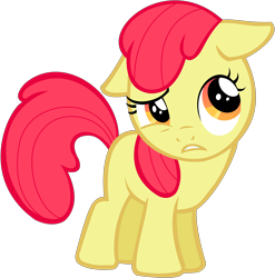 Size: 8328x8442 | Tagged: safe, artist:dddvvvzzz, edit, editor:slayerbvc, apple bloom, earth pony, pony, somepony to watch over me, accessory-less edit, female, filly, missing accessory, simple background, solo, transparent background, vector, vector edit
