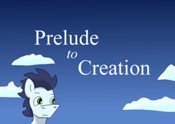 Size: 2480x1754 | Tagged: safe, artist:greeneyedmistress, soarin', pony, comic:prelude to creation, cloud, male, sky, solo, stallion