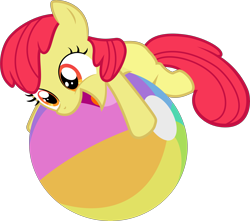 Size: 5779x5103 | Tagged: safe, artist:abion47, edit, editor:slayerbvc, apple bloom, earth pony, pony, pinkie apple pie, absurd resolution, accessory-less edit, adorabloom, beach ball, cute, female, filly, missing accessory, simple background, solo, transparent background, vector, vector edit