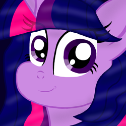 Size: 1000x1000 | Tagged: safe, artist:katya, twilight sparkle, alicorn, pony, hairstyle, solo