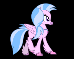 Size: 1146x917 | Tagged: safe, artist:shelikof launch, derpibooru exclusive, silverstream, classical hippogriff, hippogriff, animated, black background, cute, diastreamies, gif, looking at something, loop, pocket ponies, show accurate, side view, simple background, solo, vector, walk cycle, walking