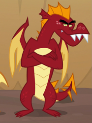 Size: 547x733 | Tagged: safe, screencap, garble, dragon, sweet and smoky, claws, cropped, crossed arms, male, solo, tail, wings