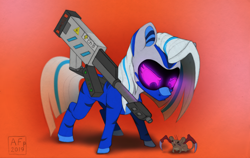 Size: 3500x2216 | Tagged: safe, artist:airfly-pony, oc, oc:aquila xfr-1, mouse, pony, chibi, elepatrium, female, mecha, mecha (elepatrium), rcf community, solo, universe elepatrium