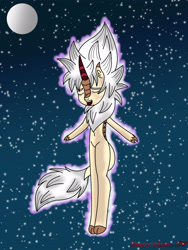 Size: 3024x4032 | Tagged: safe, oc, oc:aurora, oc:blossomblaze, kirin, female, night, singing, sky background, spikey mane, white hair