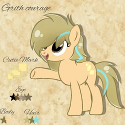 Size: 1280x1280 | Tagged: safe, artist:grithcourage, oc, oc only, oc:grith courage, earth pony, pony, cutie mark, female, mare, reference sheet, solo