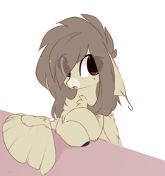 Size: 984x1053 | Tagged: safe, artist:little-sketches, oc, oc only, pegasus, pony, eye clipping through hair, female, mare, simple background, solo, white background