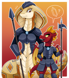 Size: 902x1009 | Tagged: safe, artist:vavacung, garble, dragon, snake, viper, series:isekai no mlp, crossover, female, male, pictogram, x-com, xcom 2