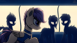 Size: 1920x1080 | Tagged: safe, artist:adagiostring, scootaloo, pony, dark, fanfiction art, walking, window