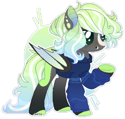 Size: 389x370 | Tagged: safe, artist:cute---cat, oc, bat pony, pony, base used, clothes, female, hoodie, mare, simple background, solo, transparent background