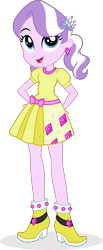 Size: 1345x3268 | Tagged: safe, artist:punzil504, diamond tiara, equestria girls, boots, clothes, cute, dress, female, high heel boots, pigtails, shoes, simple background, skirt, smiling, solo, transparent background