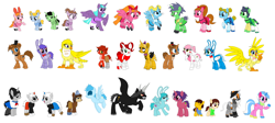 Size: 3796x1696 | Tagged: safe, artist:princess-josie-riki, artist:selenaede, alicorn, earth pony, griffon, pegasus, pony, unicorn, alicornified, ayano aishi, barely pony related, base used, blind specter, bliss (powerpuff girls 2016), blossom (powerpuff girls), bonnie, bubbles (powerpuff girls), bunny (powerpuff girls), bunny (the powerpuff girls), buttercup (powerpuff girls), cartoon network, chara, chica, chikoriki, circus baby, clothes, crossover, cuphead, cuphead (character), devil, devil horns, five nights at freddy's, five nights at freddy's 4, foxy, freddy fazbear, frisk, griffonized, hyper blossom, lego, mangle, mixels, mugman, mysto, nightmare fredbear, pogoriki, ponified, powered buttercup, powerpuff girls 2016, race swap, rolling bubbles, smeshariki, species swap, studio mdhr, the devil, the lego movie, the powerpuff girls, the powerpuff girls z, toy bonnie, toy chica, toy freddy, undertale, unikitty, werner werman, yandere simulator
