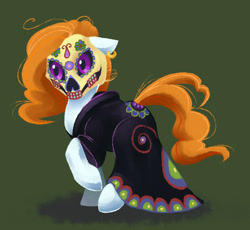 Size: 702x646 | Tagged: safe, artist:liktarka, oc, oc only, earth pony, pony, dia de los muertos, mask, solo