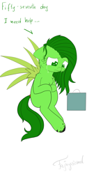 Size: 3000x6000 | Tagged: safe, artist:fajnyziomal, oc, oc only, pegasus, plant pony, pony, comic:świstek, blight, cheek fluff, chest fluff, comic, crying, curly eyelashes, solo