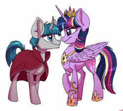 Size: 5096x4588 | Tagged: safe, artist:celestial-rainstorm, stygian, twilight sparkle, twilight sparkle (alicorn), alicorn, pony, absurd resolution, female, male, shipping, simple background, story included, straight, twigian, twiligian, white background