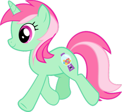 Size: 623x573 | Tagged: safe, artist:oatscene, minty bubblegum, pony, unicorn, background pony, female, mare, simple background, transparent background, vector, walking