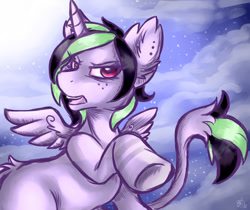 Size: 400x336 | Tagged: safe, artist:blazedthylacine, oc, oc:toil, alicorn, pony, alicorn oc, female, mare, spread wings, wings