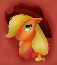 Size: 1280x1470 | Tagged: safe, artist:vixeria, derpibooru import, applejack, earth pony, pony, bust, portrait, solo