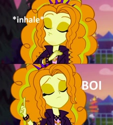 Size: 499x549 | Tagged: safe, edit, edited screencap, screencap, adagio dazzle, better together, equestria girls, sunset's backstage pass!, boi, clothes, meme