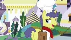 Size: 1920x1080 | Tagged: safe, screencap, pony, the ending of the end, chef's hat, hat, male, saddle bag, solo, stallion, stove comet