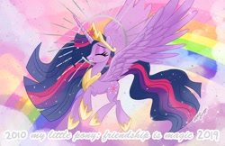 Size: 2048x1324 | Tagged: safe, artist:sophieascruggs, princess twilight 2.0, twilight sparkle, twilight sparkle (alicorn), alicorn, pony, the last problem, cute, eyes closed, smiling, solo, spread wings, twiabetes, wings