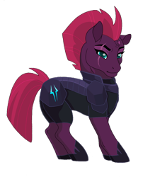 Size: 1024x1167 | Tagged: safe, artist:shadow-at-nightfall, tempest shadow, pony, unicorn, broken horn, eye scar, female, hoof shoes, horn, scar, simple background, smiling, solo, storm king armor, transparent background