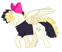 Size: 1024x861 | Tagged: safe, artist:shadow-at-nightfall, songbird serenade, pegasus, pony, my little pony: the movie, cutie mark, female, mare, profile, signature, simple background, smiling, solo, spread wings, transparent background, wings