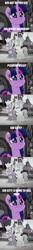 Size: 550x4114 | Tagged: safe, edit, edited screencap, screencap, twilight sparkle, twilight sparkle (alicorn), alicorn, pony, rainbow roadtrip, book, bookshelf, comic, library, screencap comic