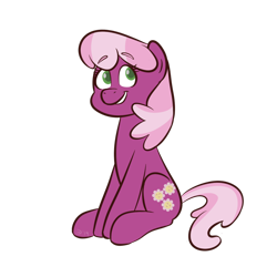 Size: 1280x1280 | Tagged: safe, artist:doodling-is-magic, cheerilee, earth pony, pony, cheeribetes, colored pupils, cute, female, mare, simple background, sitting, smiling, solo, transparent background