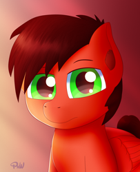 Size: 1300x1600 | Tagged: safe, artist:ponyxwright, oc, oc:crimson haze, pegasus, pony, bust, gradient background, looking at you, solo