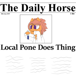 Size: 1000x1000 | Tagged: safe, artist:shoophoerse, oc, oc:shoop, pegasus, pony, atg 2019, newbie artist training grounds, newspaper